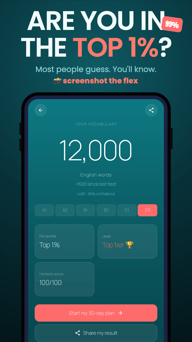 English Vocabulary Size Test screenshot 1