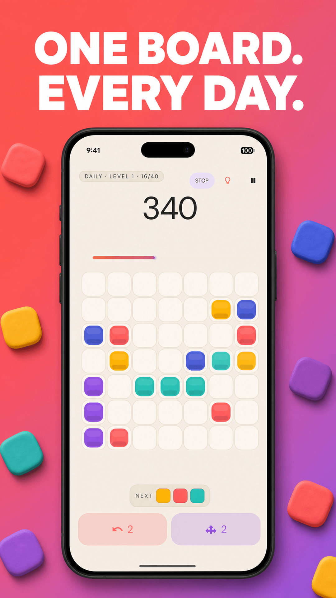 The shared Daily Challenge board in Color Lines 98.