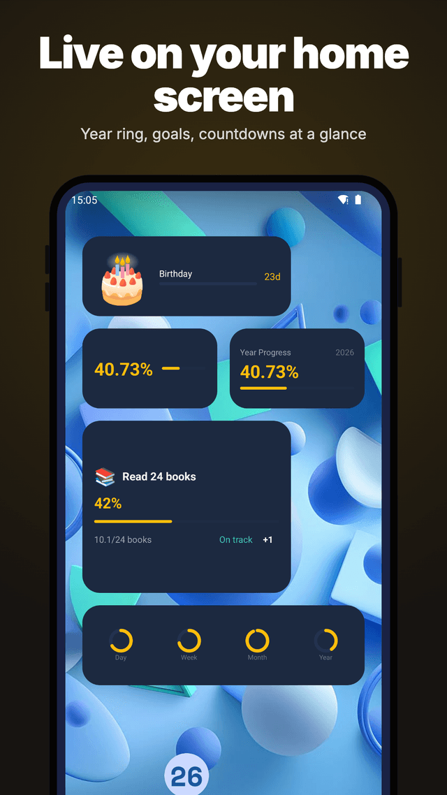 Year Progress 2026 & Goals screenshot 5